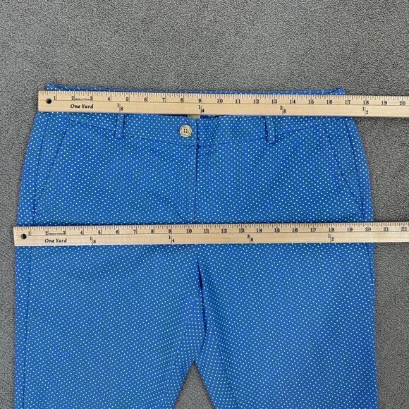 Michael Michael Kors Polkadot Crop Chino Pants Blue White 10 Cotton Twill - Picture 13 of 15